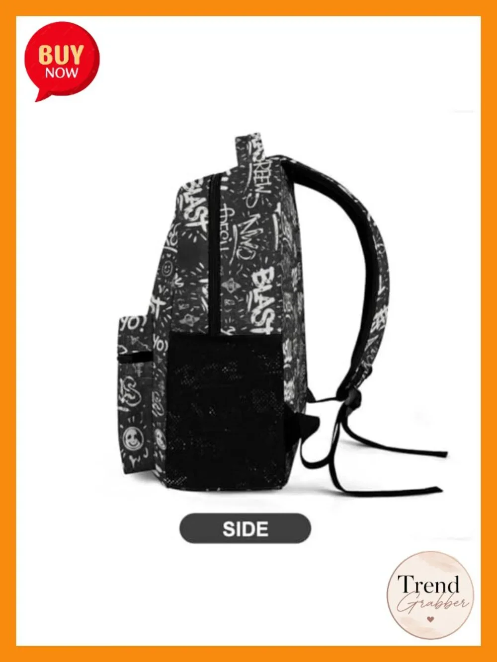Graffiti Backpack Large Capacity Water-Resistant Oxford Fabric Adjustable Straps